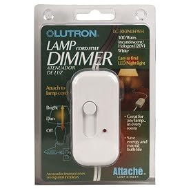 Lutron Credenza LC-300NLH-WH Dimmer 300 Watt Lamp Light Dimmer in White