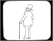 All Products : Decorated Mouse Pad with man, "black and white", walking, Germany, stick, dressed, Europe, hat, beard, standing, suit