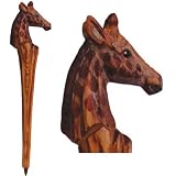 Giraffe Pen, 3-pc Set (Carved of Real Rustic Wood)