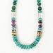 Southwestern Blue Turquoise Gemstone Bead, Sterling Silver and Gold 30" Necklace by Native American Artist Tommy Singer, #7682