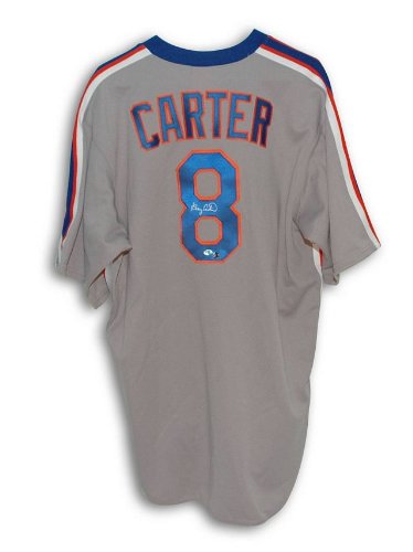 Autographed Gary Carter New York Mets Majestic Gray Throwback Jersey