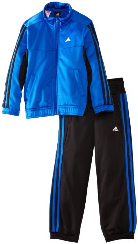 Adidas Jungen Trainingsanzug Tiberio Knit Tracksuit CH, Top:Satellite/White Bottom :Black/White, 140, Z32824