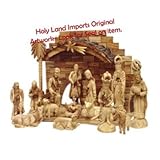 Large Nativity Set Intricately Hand Carved From Olive Wood From The Holy Land Large Nativity Set Intricately Hand Carved From Olive Wood From The Holy Land