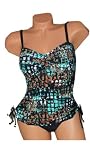 Coco Beach Swimwear PLUS SIZE Mosaic Splatter 2-Piece Tankini Style Swimsuit
