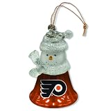Pack of 3 NHL Philadelphia Flyers Snowman Bell Christmas Ornaments 2.5"