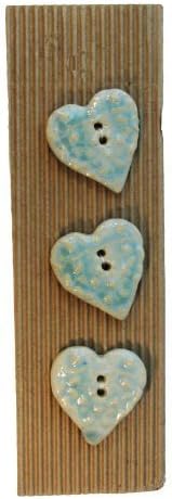 Fair Trade Ceramic Buttons - HEARTS Style 483