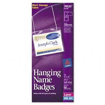 New-Avery 74520 - Neck Hanging-Style Flexible Badge Holders, Top Load, 3 x 4, White, 50/Box - AVE74520