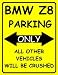 S1937 SMALL BMW Z8 PARKING ONLY METAL ADVERTISING WALL SIGN RETRO ART