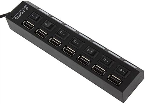1Pcs Mini 7 Port Usb 2.0 High Speed Hub On/Off Sharing Switch Black For Laptop Pc