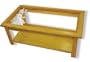 Oak Glass Top Coffee Table With Butterfly Etched Glass - Butterfly Coffee Table Furniture - Unique Butterfly Gift Ideas - Fully Assembled - 39" x 22" x 15" high
