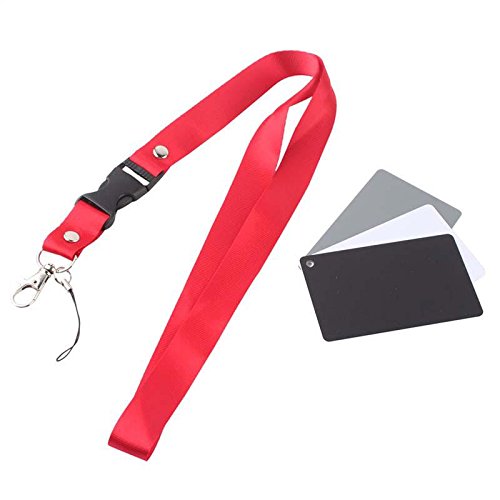 3 in1 Digital Black White 18% Gray Color White Balance Exposure Cards + Strap