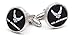 JJ Weston Cufflinks with Onyx Engraved with The US Air Force Insignia. Made in The USA