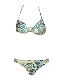 Radio Fiji Blue Triangle Bikini w/Retro Floral Design