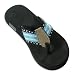 Private Label - Ladies Ribbon Flip Flop, Aqua, Black (Size L9-10)