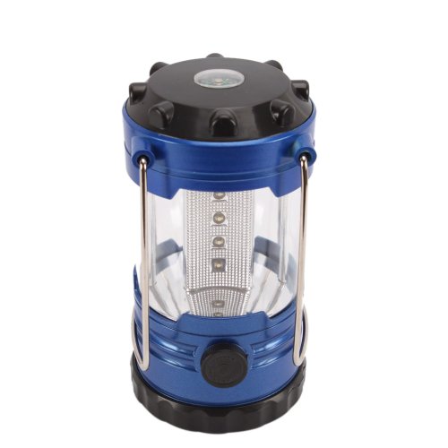 Leegoal 12 LED Portable Super Bright Deluxe Camping Camp Lantern Light Lamp with Compass,Black & blue