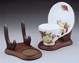Cup and Saucer Stand - Walnut (Pack of 2)