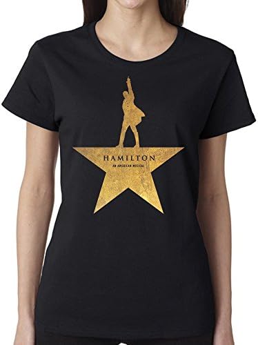hamilton logo gold for Medium black Women T-shirt
