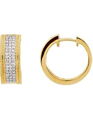 14K Yellow Gold Diamond Hoop Earrings - 0.37 Ct. -- LIFETIME WARRANTY