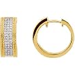 14K Yellow Gold Diamond Hoop Earrings - 0.37 Ct.