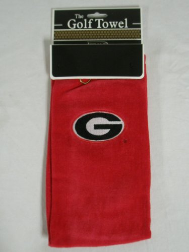 Georgia Bulldogs College Golf Towel Red Trifold NEW