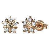 Sparkling Star 18k Rose Gold Stud Earrings - Dahlia Classic Collection
