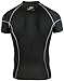 New 032 Skin Tight Compression Base Layer Black Zip T Shirt Short Sleeve Mens