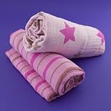 Stars and Stripes GIRL - 2 pack, organic muslin... by Bambino Land