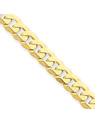 5.75mm, 14 Karat Yellow Gold, Beveled Curb Chain - 9 inch