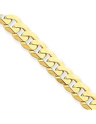 5.75mm, 14 Karat Yellow Gold, Beveled Curb Chain - 18 inch