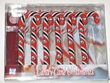 GEORGIA BULLDOGS Team Logo & Colors CANDY CANE CHRISTMAS ORNAMENT SET (6 pack)