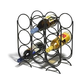 Spectrum 47710 Multi-Ring Wine Rack, 9-Bottle, Black
