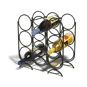 Spectrum 47710 Multi-Ring Wine Rack, 9-Bottle, Black by