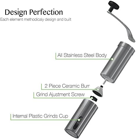 Koodo MCG01 Manual Coffee Grinder Conical Ceramic burr coffee grinders for Consistency