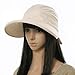 Marrywindix Handmade Chic Fashion Ladies Woman Bohemia Bowknot Summer Dual Purpose Two Uses Polyester Hat Braid Sun Visor Floppy Fold Summer Swimming Beach Hat (Beige)
