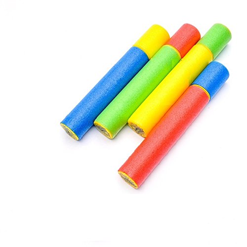 Prextex Mini Foam Water Gun Light Weight Soaker Cannon Shooter With Beach Ball , Pool Party Supplies, Favors, Gifts, Toys (4 Pack)