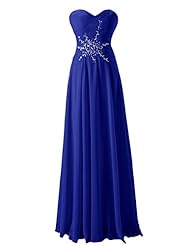 Beaded Belted Lace Chiffon Sweetheart Evening Dress/Bridesmaid Dress/Prom Dress 