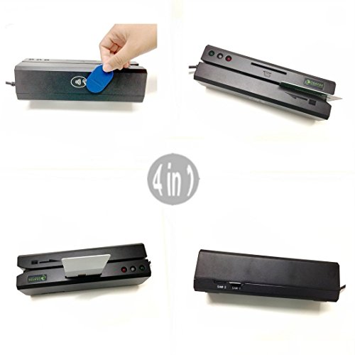 OSAYDE 4-in-1 New USB Magstripe&EMV Chip Smart Card&RFID NFC&Psam MSR880 Reader&Writer /Encoder Programmable Writer Reader with 20 Blank Cards
