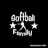 Softball Family Window Decal Sticker White 6"