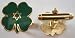 Lucky Jewish Four Leaf Clover Irish Isreal Star of David Cuff Links Cufflinks Set
