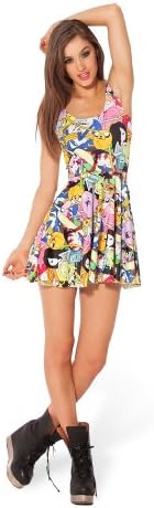 Buyme Fashion Trendy Celeb Inspired Digital Print Adventure Time Bodycon Dress (L001)