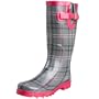 Western Chief Women's Chevy Plaid Rain Boot,Gray,7 M US