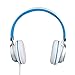 ECOOPRO Over Ear Stereo Headphones with Microphone & Detachable Cables,Foldable Headset with Inline Volume Control for Smartphones (200 Blue)
