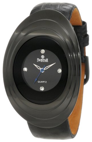 Swistar Women's 107-26L Swiss Quartz Black PVD Plated Stainless Steel Dress Watch