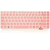 Leze Silicone Laptop Keyboard Cover Skin Protector for HP ProBook 430 G1, 440 G1, 445 G1, 640 G1, 645 G1 Series Us Layout Semi-Pink