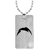 Team Titanium San Diego Chargers Steel Dog Tag with Cubic Zirconia Insert