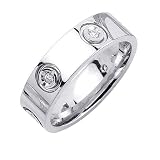 0.12ct Unique Design Diamond Wedding Band in 14K White Gold (GH, VS)