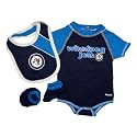 Winnipeg Jets NEW 2011 Baby 3-pc Creeper-Bib-Bootie Set