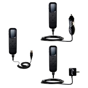 USB cable with Car and Wall Charger Deluxe Kit for the iRiver T8 - uses Gomadic TipExchange Technology