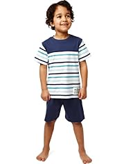 Autograph Pure Cotton Striped Pyjama Shorts