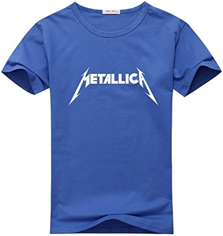 Metallica For Men's Printed Short Sleeve Tee Tshirt Medium Blue